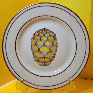 New St Limoges YELLOW Faberge Egg SALAD PLATE 7 5/8" - unused